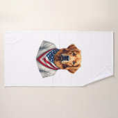 American Canine Golden Retriever Vintage Tee バスタオル (バスタオル)