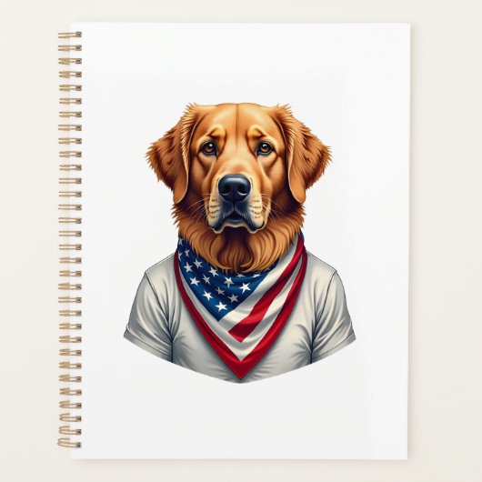 American Canine Golden Retriever Vintage Tee プランナー手帳 (正面)