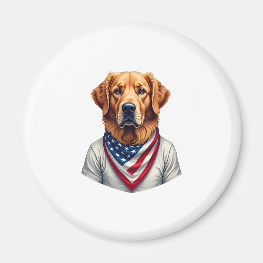 American Canine Golden Retriever Vintage Tee マグネット (正面)