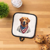 American Canine Golden Retriever Vintage Tee 鍋敷き (トップダウン)