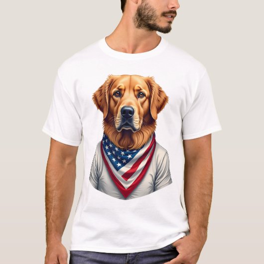 American Canine Golden Retriever Vintage Tee Tシャツ (正面)