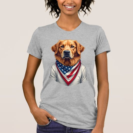 American Canine Golden Retriever Vintage Tee Tシャツ (正面)