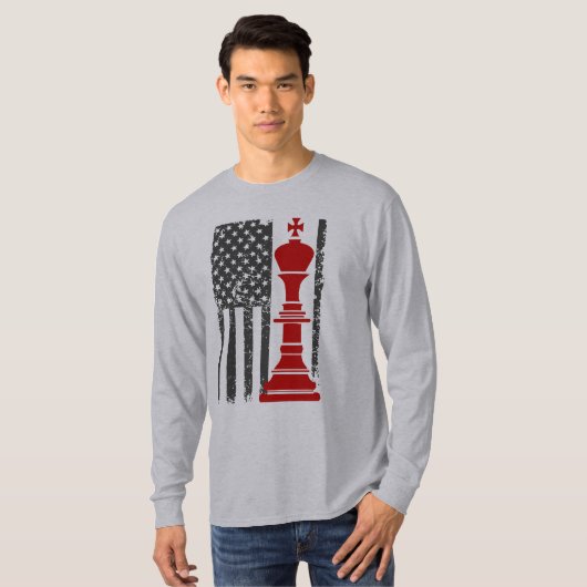 American Chess King Patriotic Flag Tシャツ (正面フル)