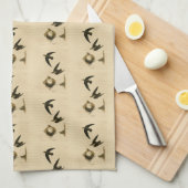 American (Chimney) Swift Audubon, Birds of America キッチンタオル (四つ折り)