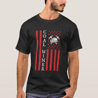 American Coal Miner Usa Flag Mining Miner For Tシャツ