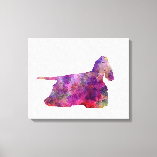American Cocker Spaniel 01 in watercolor 2 キャンバスプリント (正面)