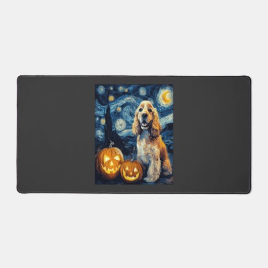 American Cocker Spaniel Cute Dog Halloween Jack O  デスクマット (正面)