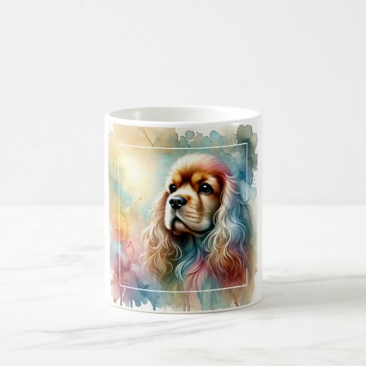 American Cocker Spaniel Dog 070824AREF137 - Waterc コーヒーマグカップ (中央)