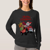 American Cocker Spaniel With Santa Claus In Red Tr Tシャツ (正面)
