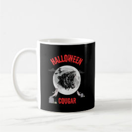 american cougar on halloween night with crows コーヒーマグカップ