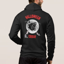 american cougar on halloween night with crows パーカ