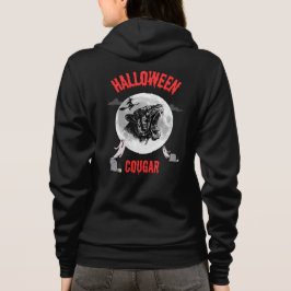 american cougar on halloween night with crows パーカ