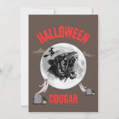 american cougar on halloween night with crows 招待状 (正面)