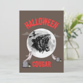 american cougar on halloween night with crows 招待状 (スタンド正面)