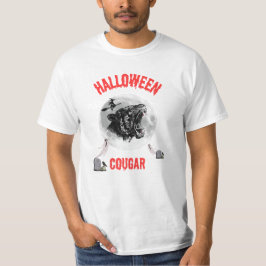 american cougar on halloween night with crows tシャツ