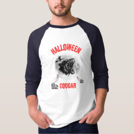 american cougar on halloween night with crows tシャツ