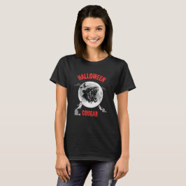 american cougar on halloween night with crows tシャツ