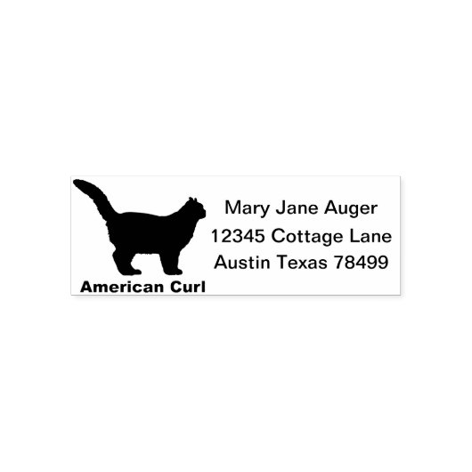 American Curl Cat パーソナライズされた Self Address Stamp セルフインキングスタンプ (デザイン)