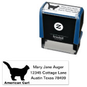 American Curl Cat パーソナライズされた Self Address Stamp セルフインキングスタンプ (インサイチュ)