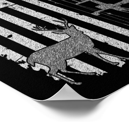 American Deer Hunting Bow Hunter Flag Accessories ポスター (角)