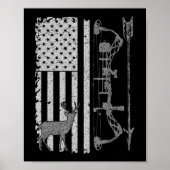 American Deer Hunting Bow Hunter Flag Accessories  ポスター (正面)