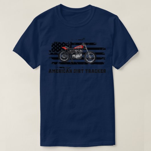 American Dirt Trackerフラットトラックレーサーダートトラック  Tシャツ (デザイン正面)