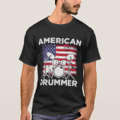 American Drummer Funny Musician vintage Tシャツ (正面)