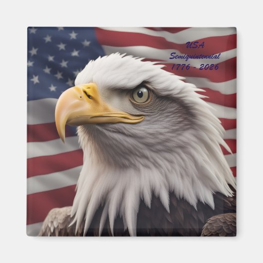American Eagle 2 Inch Square Magnet マグネット (正面)