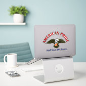 American Eagle Crest God Armeth the Patriot 1812 シール (デスク上のノートパソコン)