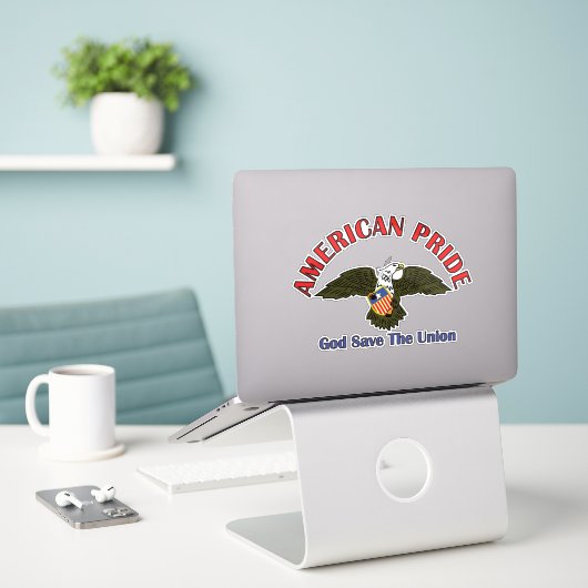 American Eagle Crest God Armeth the Patriot 1812 シール (デスク上のノートパソコン)
