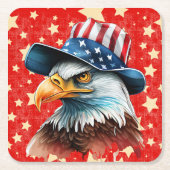 American Eagle Flag スクエアペーパーコースター (正面)