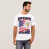 American Eagle & Flag Patriotic T-Shirt Tシャツ (正面フル)