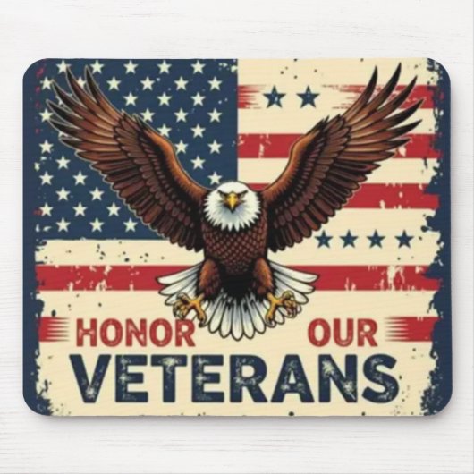 American Eagle Honor Our Veterans Mousepad マウスパッド (正面)