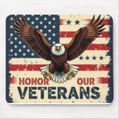 American Eagle Honor Our Veterans Mousepad マウスパッド (正面)