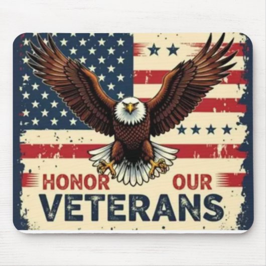 American Eagle Honor Our Veterans Mousepad マウスパッド (正面)