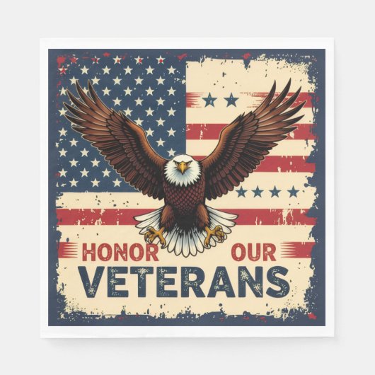 American Eagle Honor Our Veterans Napkins スタンダードランチョンナプキン (正面)