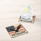 American Eagle Honor Our Veterans Paper Coasters スクエアペーパーコースター (インサイチュ)