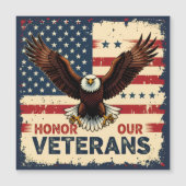 American Eagle Honor Our Veterans Square Magnet (正面)