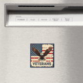 American Eagle Honor Our Veterans Square Magnet マグネット (インサイチュ (食洗機))