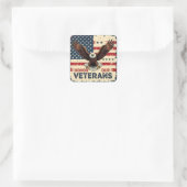 American Eagle Honor Our Veterans Stickers スクエアシール (バッグ)