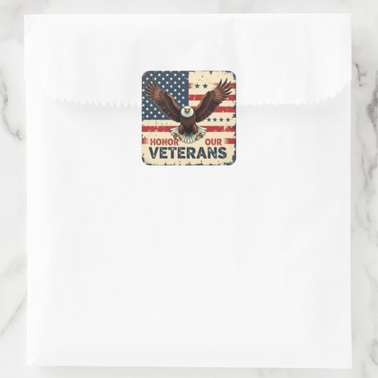 American Eagle Honor Our Veterans Stickers スクエアシール (バッグ)