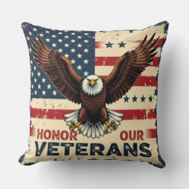 American Eagle Honor Our Veterans Throw Pillow クッション