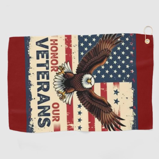  American Eagle Honor Our Vetrans Bath Towel ゴルフタオル (横)