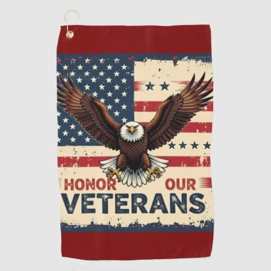  American Eagle Honor Our Vetrans Bath Towel ゴルフタオル (正面)