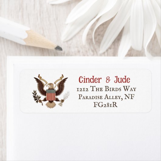 American Eagle Patriot  White Return Address Label ラベル (インサイチュ)