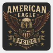 American Eagle Pride – Bold USA Freedom スクエアシール (正面)