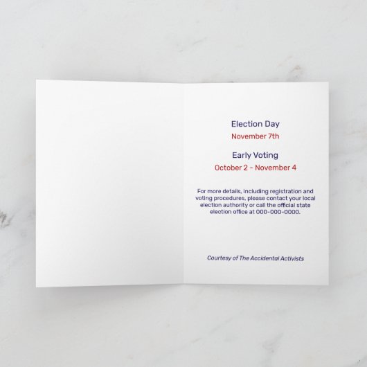 American Eagle Vote Reminder カード (内部)