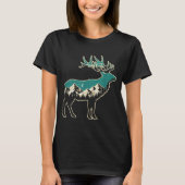 American Elk Lover Dad Retro Hunting  Tシャツ (正面)