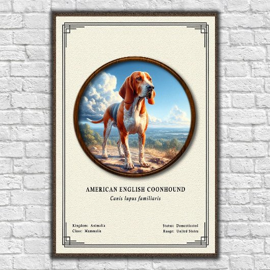 American English Coonhound Zoology Series ポスター