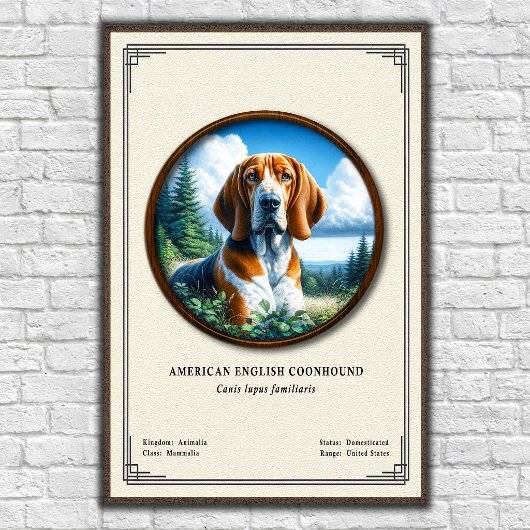 American English Coonhound Zoology Series ポスター